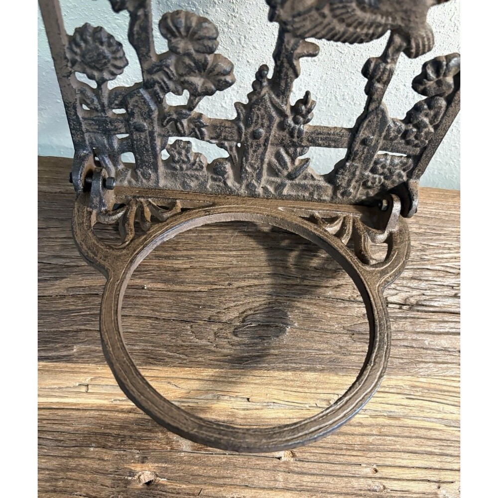 Welcome Cast Iron Garden Wall Mounted Plant Hanger Used - Picture 4 of 8